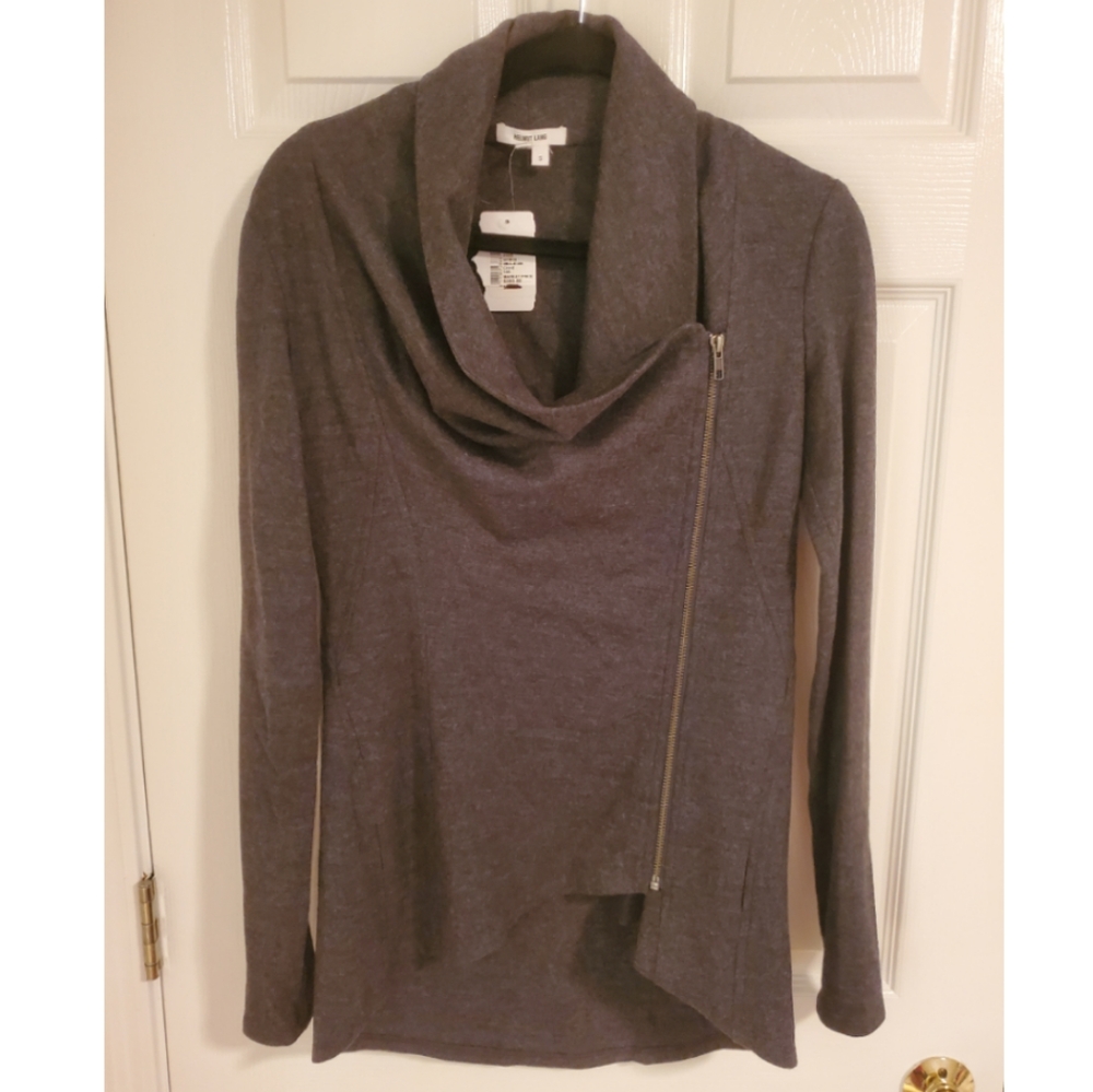 HELMUT LANG Draped Collar Asymmetrical Hem Jacket